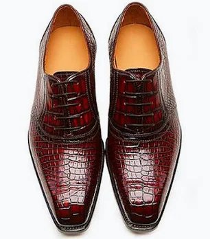 Men shoes crocodile leather